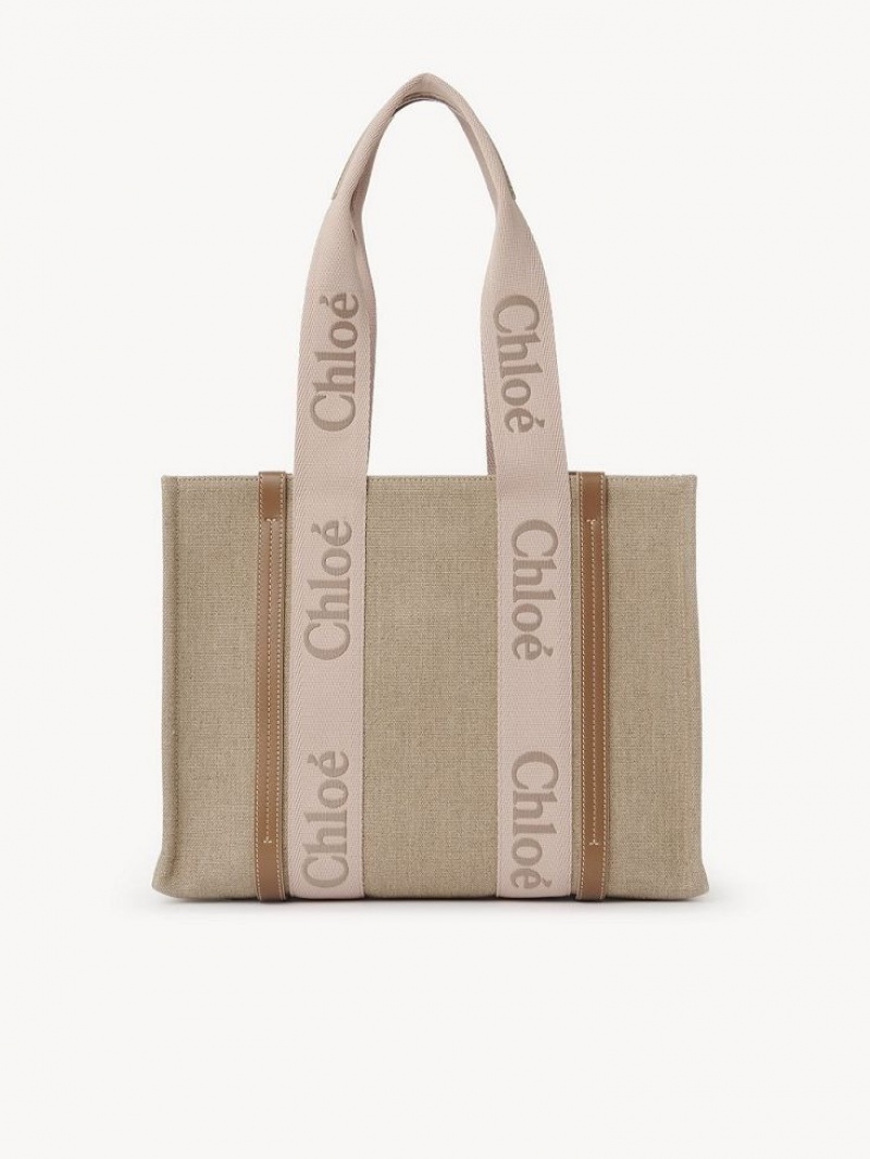 Bolsas Tote Chloe Medium Woody Bege | CHE-SR13385