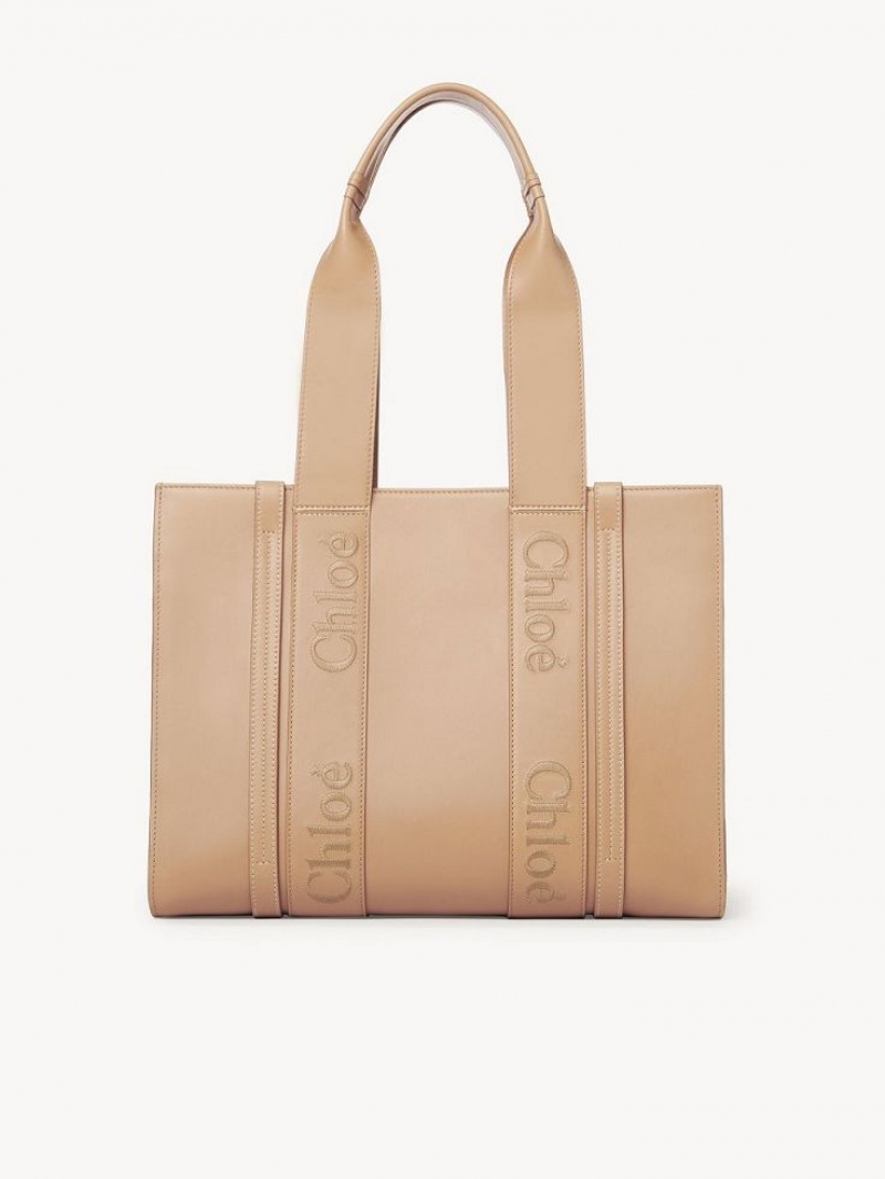 Bolsas Tote Chloe Medium Woody Luz Marrom | CHE-SR13353