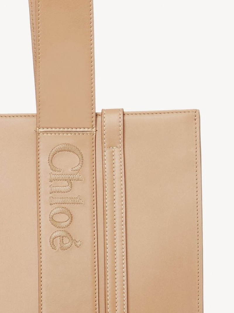 Bolsas Tote Chloe Medium Woody Luz Marrom | CHE-SR13353