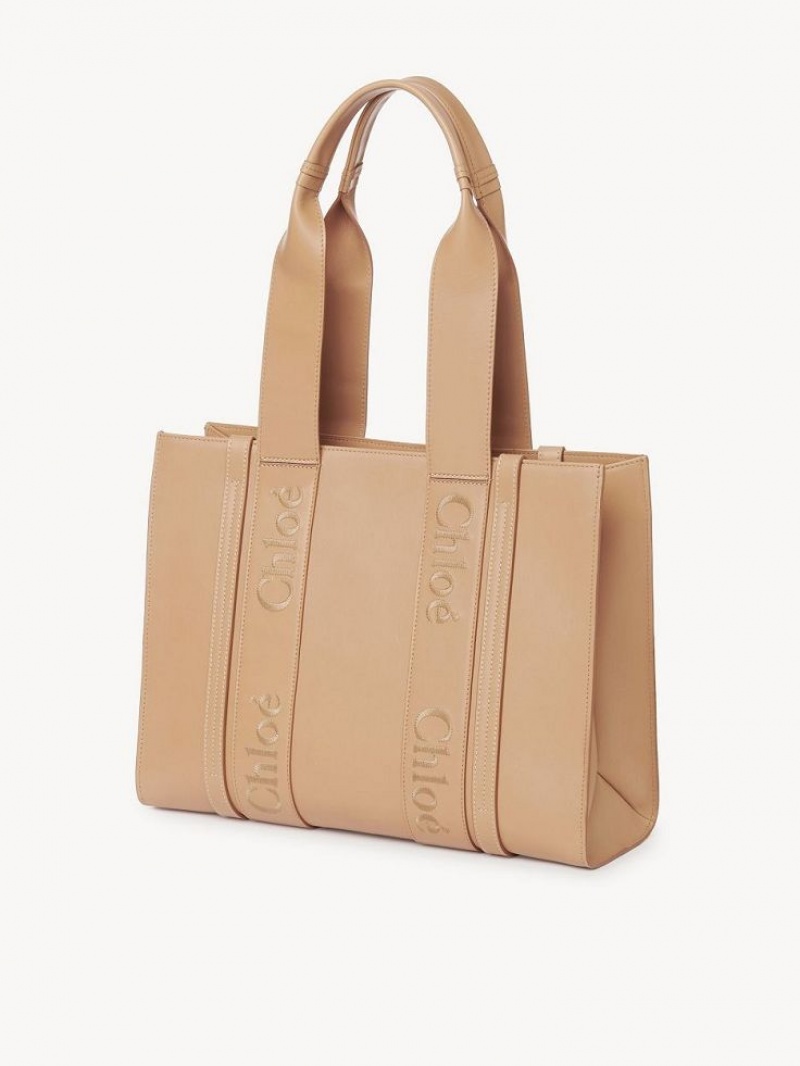 Bolsas Tote Chloe Medium Woody Luz Marrom | CHE-SR13353