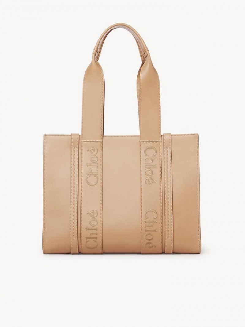 Bolsas Tote Chloe Medium Woody Luz Marrom | CHE-SR13353