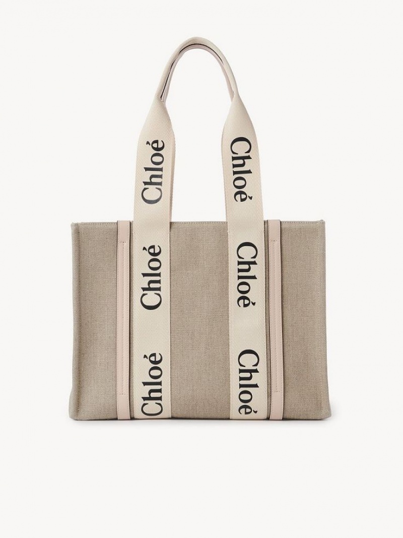 Bolsas Tote Chloe Medium Woody Rosa | CHE-SR13393