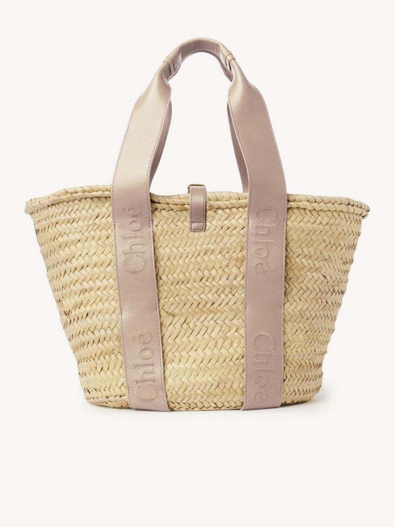 Bolsas Tote Chloe Sense Medium Basket Bege | CHE-SR13382