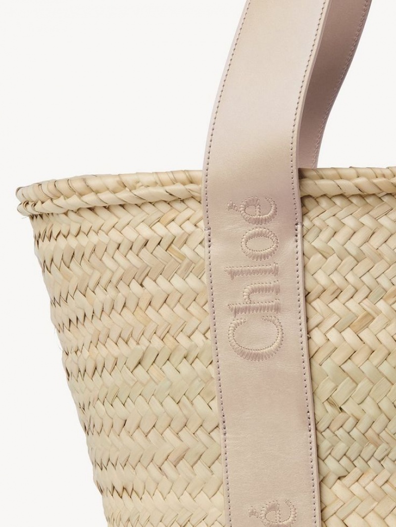 Bolsas Tote Chloe Sense Medium Basket Bege | CHE-SR13382