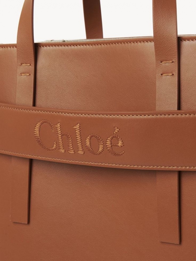 Bolsas Tote Chloe Sense Medium Marrom | CHE-SR13396