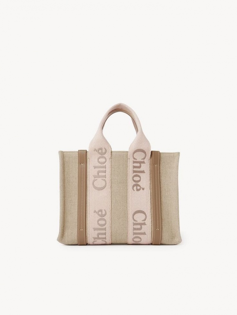 Bolsas Tote Chloe Small Woody Bege | CHE-SR13384