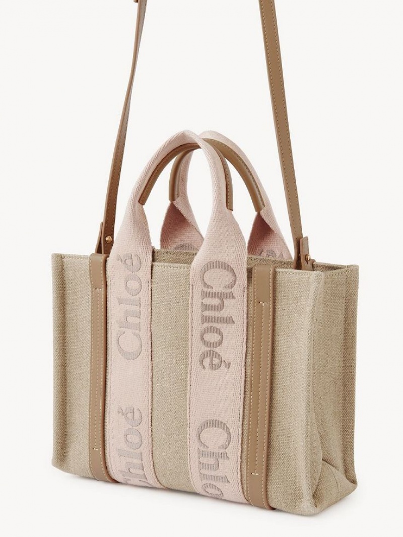 Bolsas Tote Chloe Small Woody Bege | CHE-SR13384