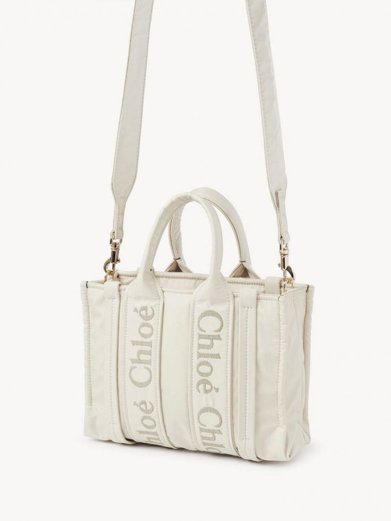 Bolsas Tote Chloe Small Woody Branco | CHE-SR13363