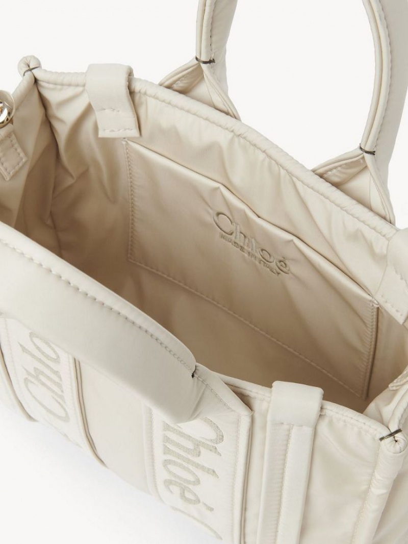 Bolsas Tote Chloe Small Woody Branco | CHE-SR13363