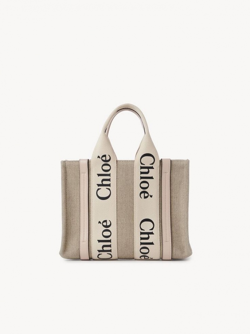 Bolsas Tote Chloe Small Woody Rosa | CHE-SR13392