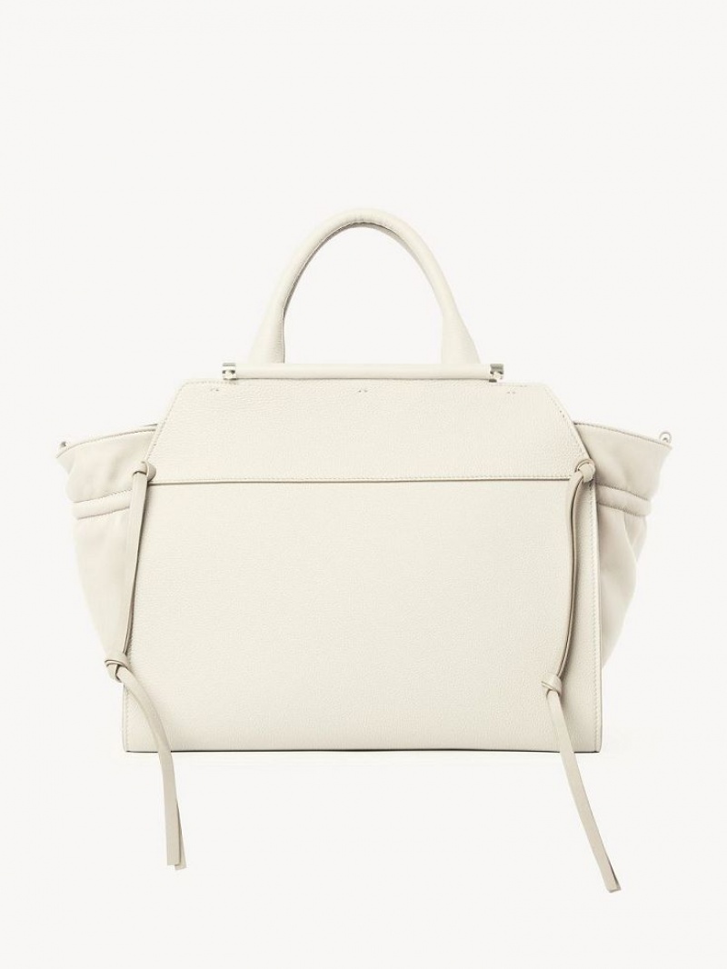 Bolsas Tote Chloe Steph Medium Double Carry Branco | CHE-SR13371