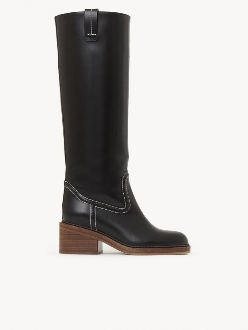 Botas Chloe Mallo Tall Pretas | CHE-SR14222