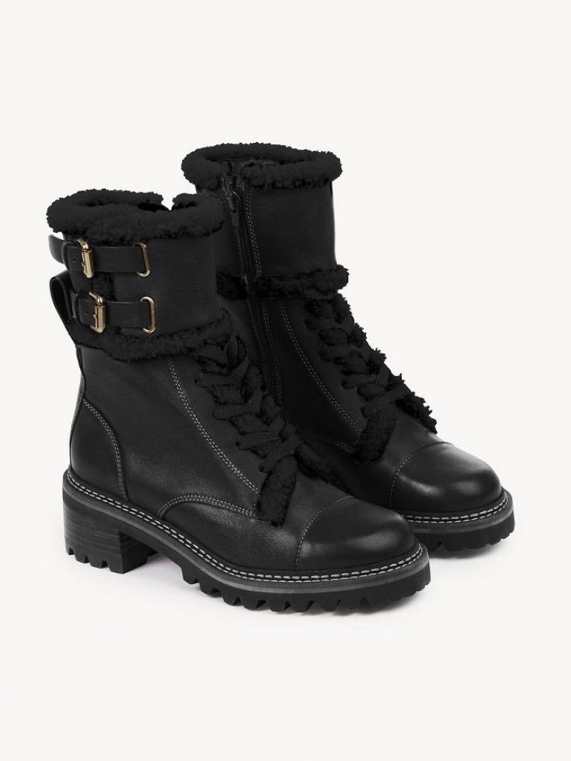 Botas Chloe Mallory Biker Pretas | CHE-SR14863