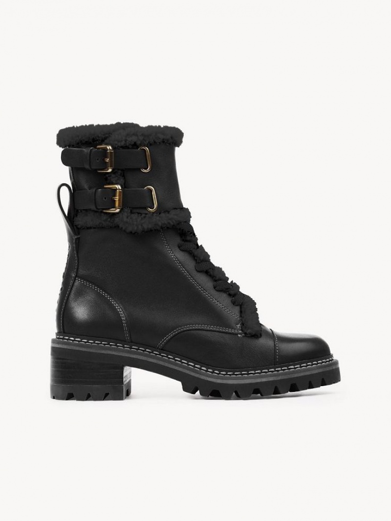 Botas Chloe Mallory Biker Pretas | CHE-SR14863