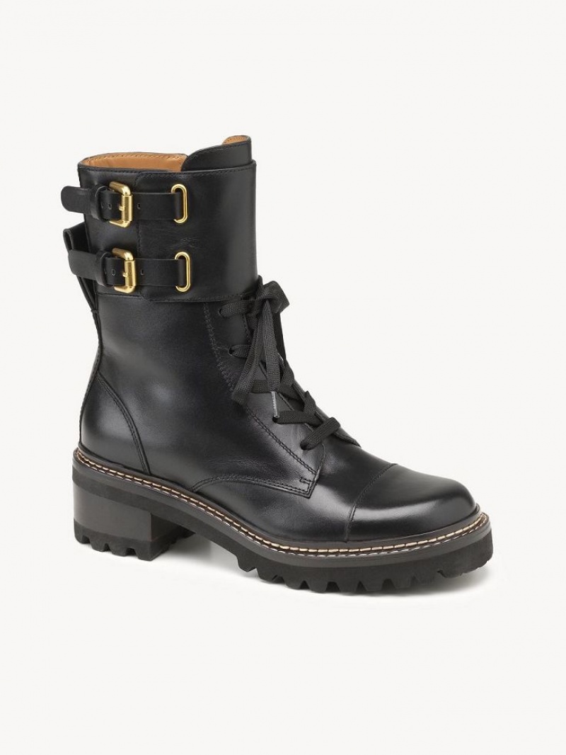 Botas Chloe Mallory Biker Pretas | CHE-SR14877