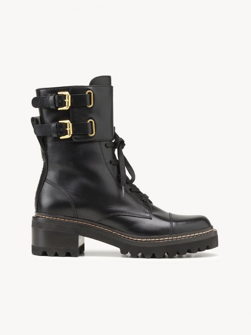 Botas Chloe Mallory Biker Pretas | CHE-SR14877