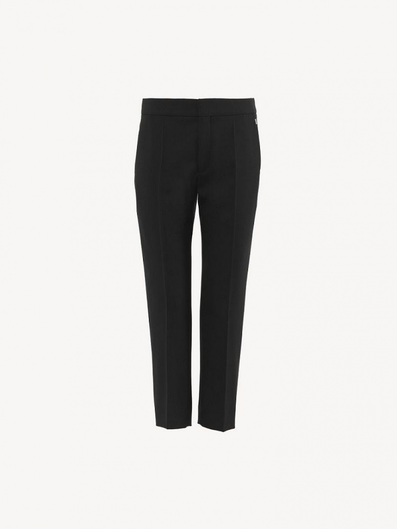 Calças Chloe Cropped Cigarette Pretas | CHE-SR14001