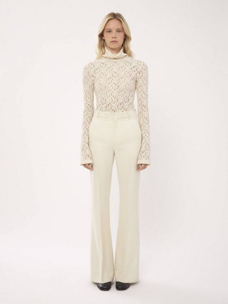 Calças Chloe High-waisted Flare Branco | CHE-SR14016