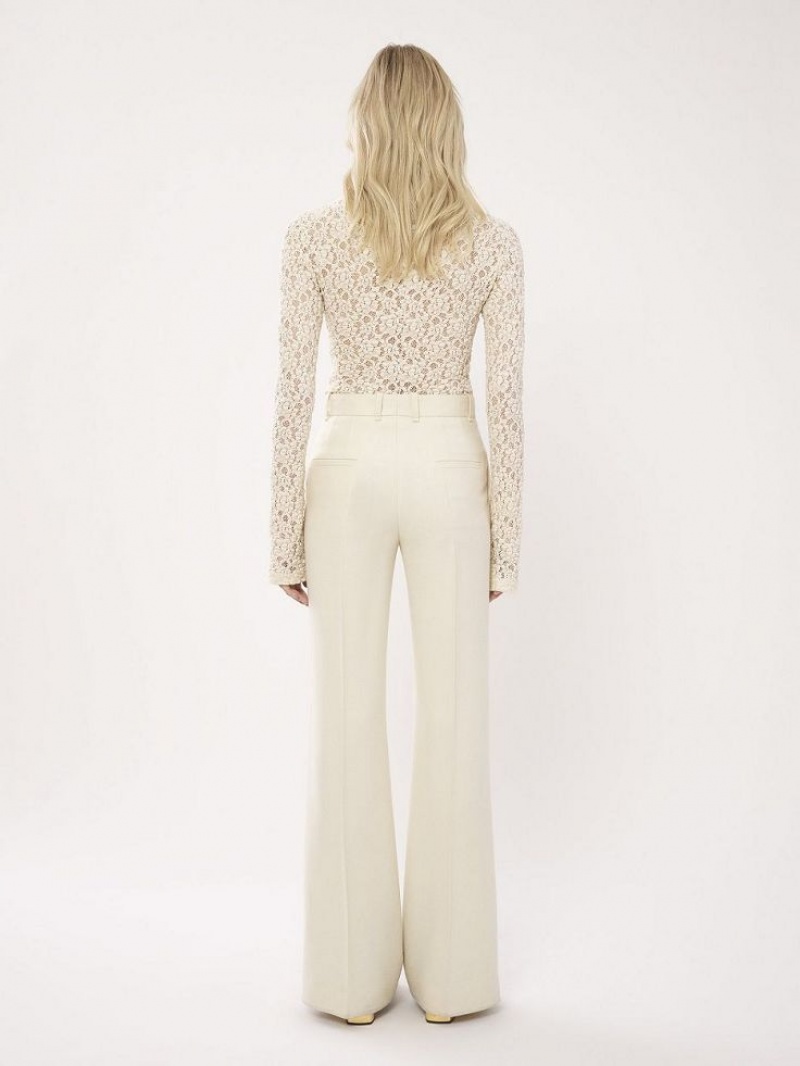 Calças Chloe High-waisted Flare Branco | CHE-SR14016