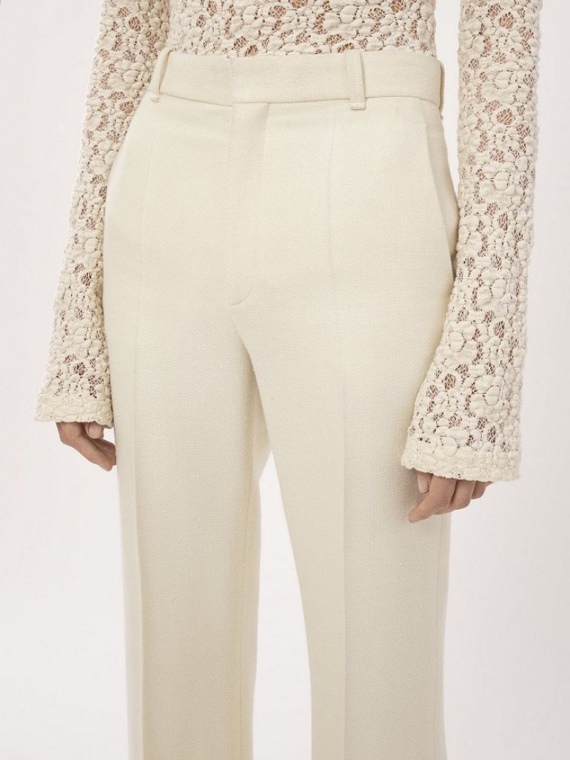 Calças Chloe High-waisted Flare Branco | CHE-SR14016