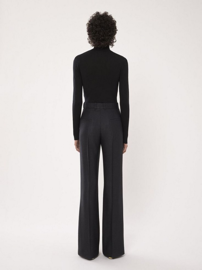 Calças Chloe High-waisted Flare Pretas | CHE-SR14015