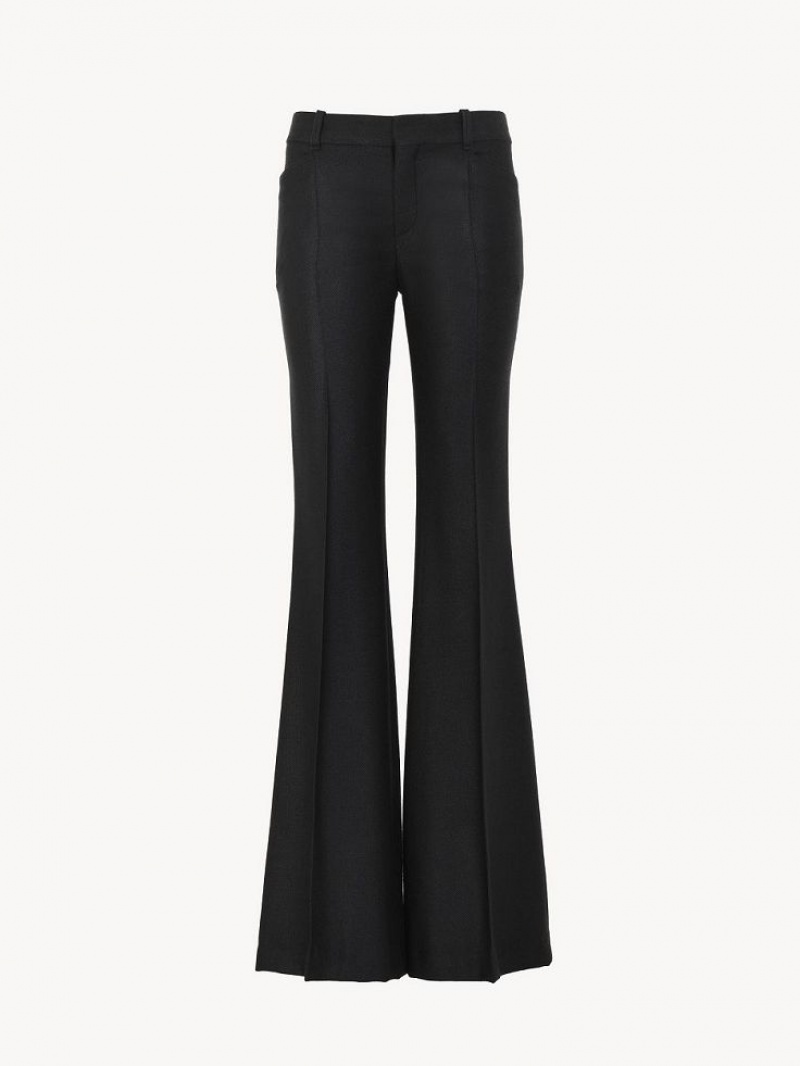 Calças Chloe High-waisted Flare Pretas | CHE-SR14015