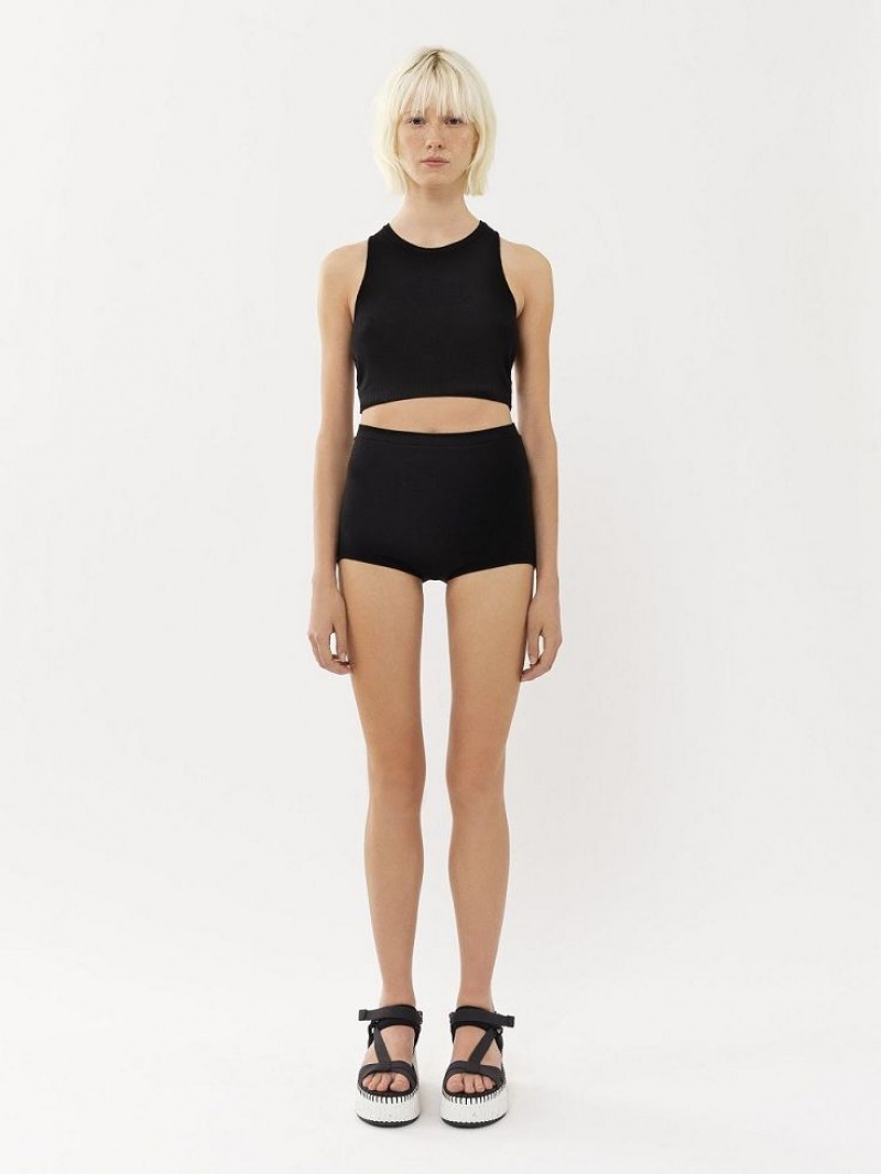 Calção Chloe High-waisted Mini Pretas | CHE-SR14007