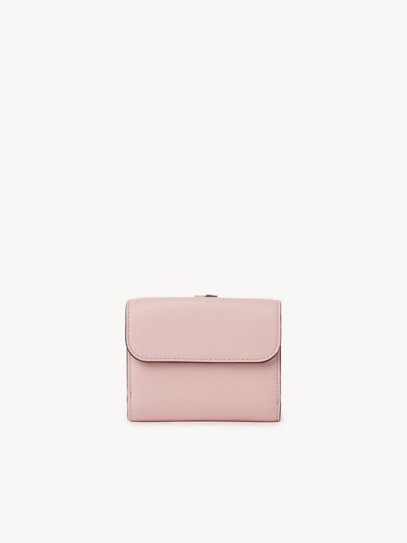 Carteiras Pequenas Chloe Alphabet Small Tri-fold Rosa | CHE-SR14287