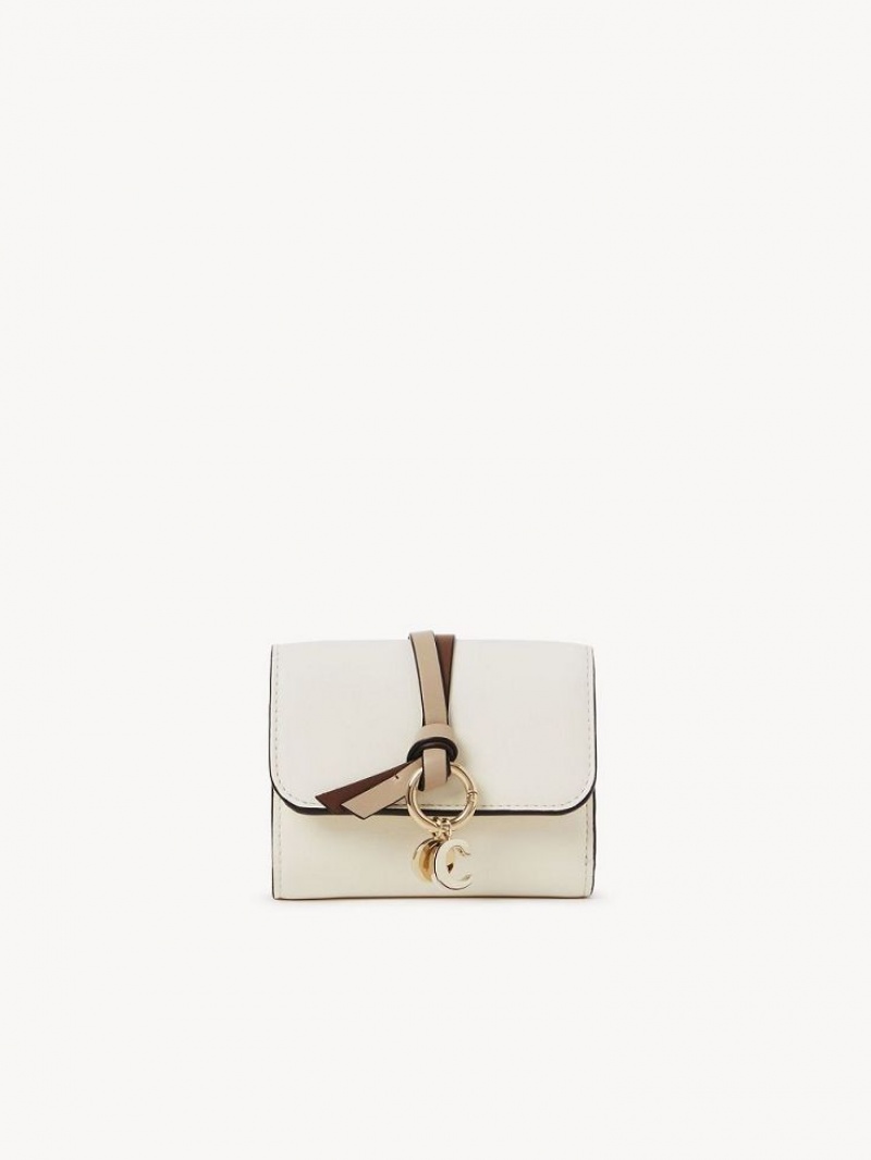 Carteiras Pequenas Chloe Alphabet Small Tri-fold Branco | CHE-SR14288