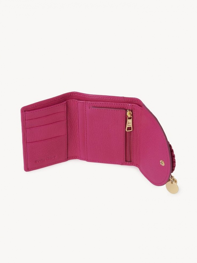 Carteiras Pequenas Chloe Hana Tri Fold Rosa | CHE-SR14895