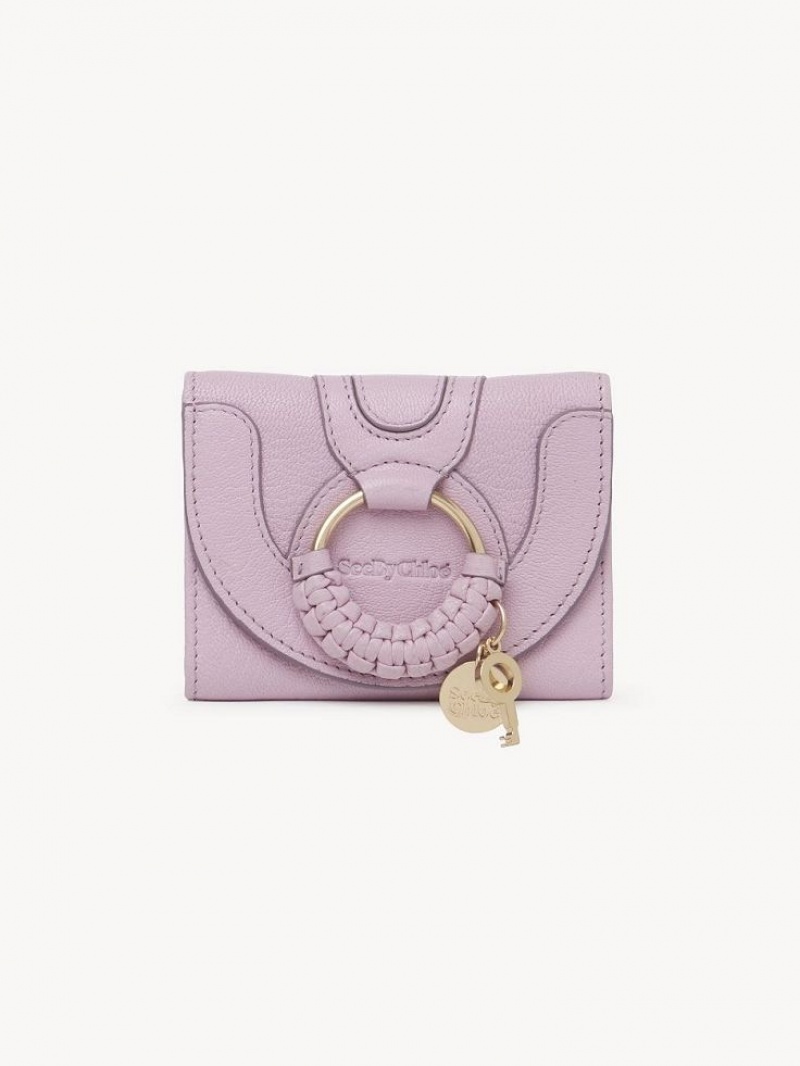 Carteiras Pequenas Chloe Hana Tri-fold Lavanda Branco | CHE-SR14908