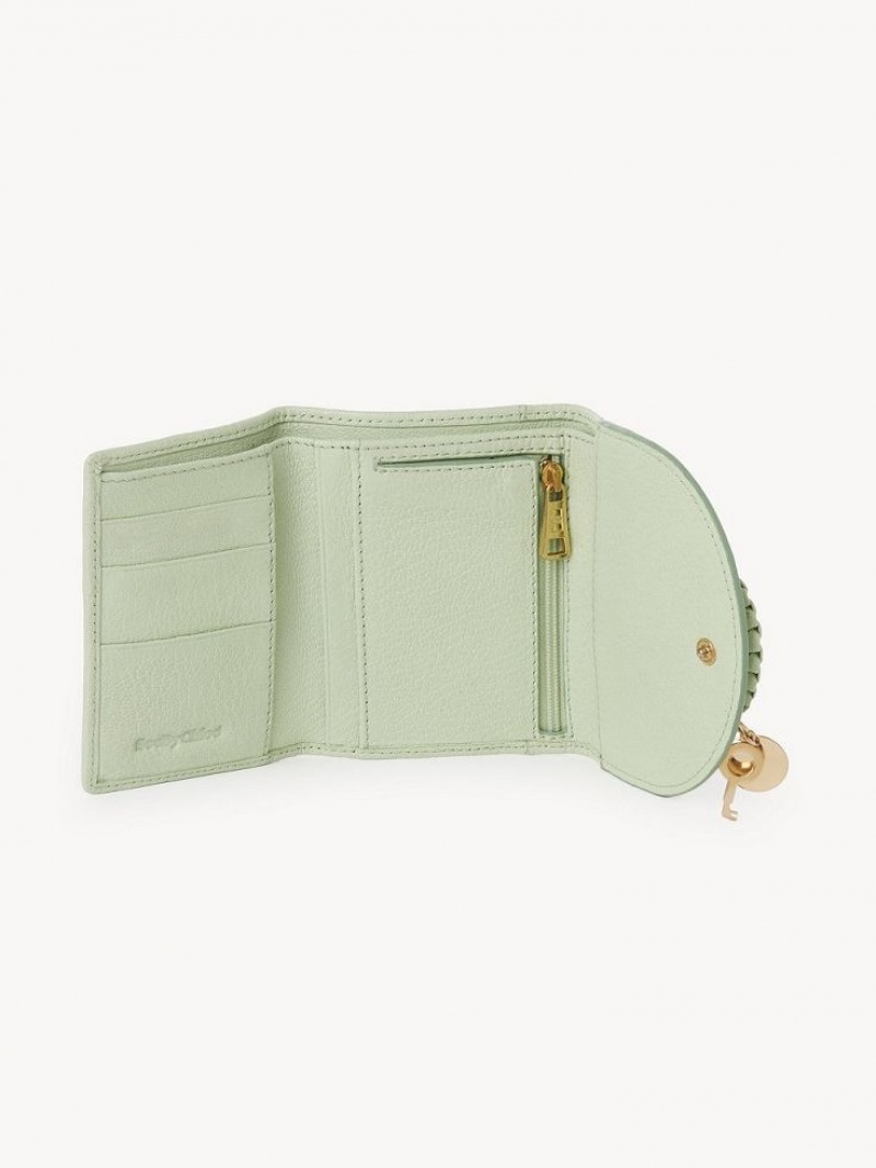 Carteiras Pequenas Chloe Hana Tri-fold Verdes | CHE-SR14909