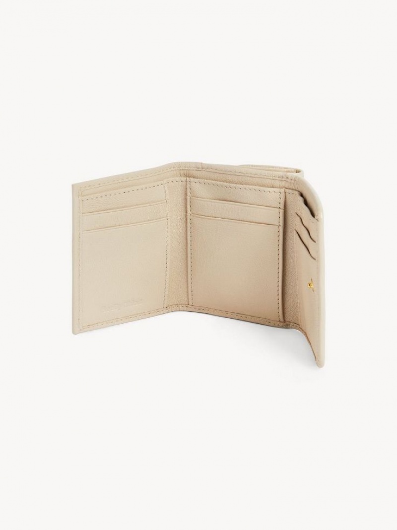 Carteiras Pequenas Chloe Saddie Medium Tri-fold Bege | CHE-SR14903