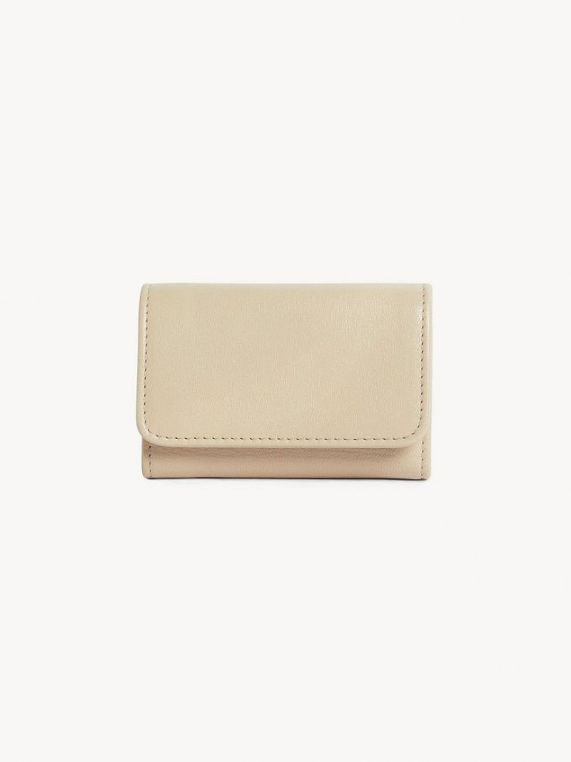 Carteiras Pequenas Chloe Saddie Medium Tri-fold Bege | CHE-SR14903