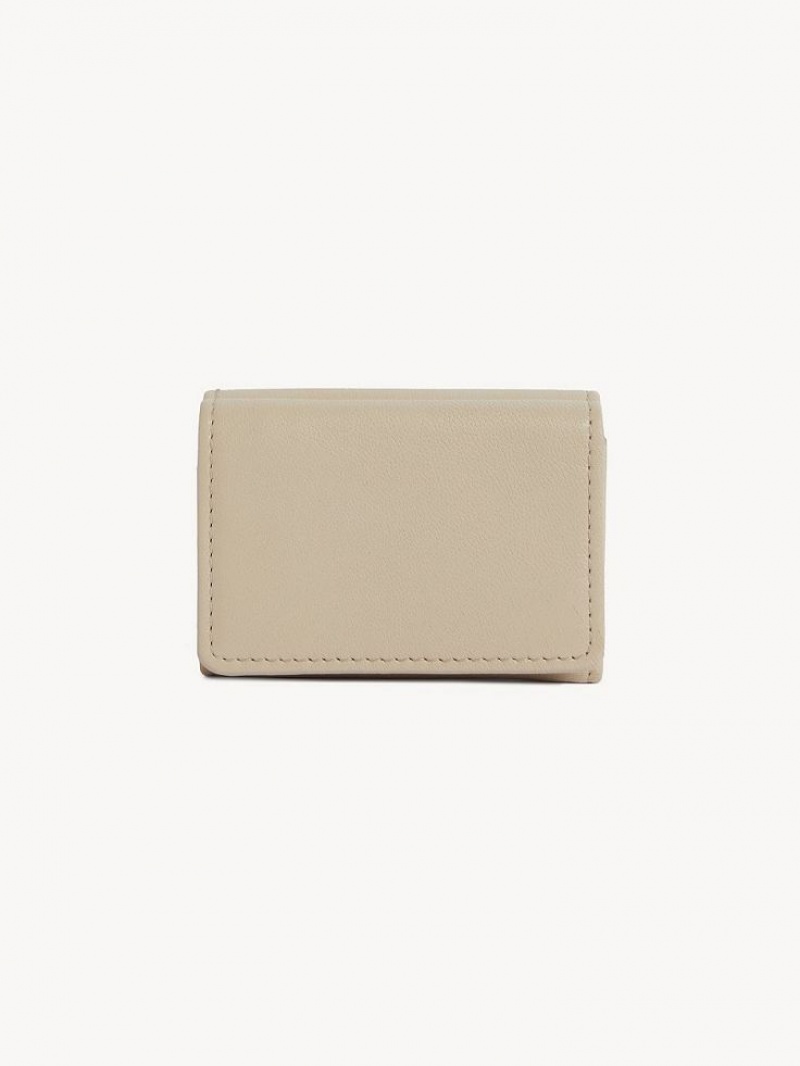 Carteiras Pequenas Chloe Saddie Mini Tri-fold Bege | CHE-SR14902