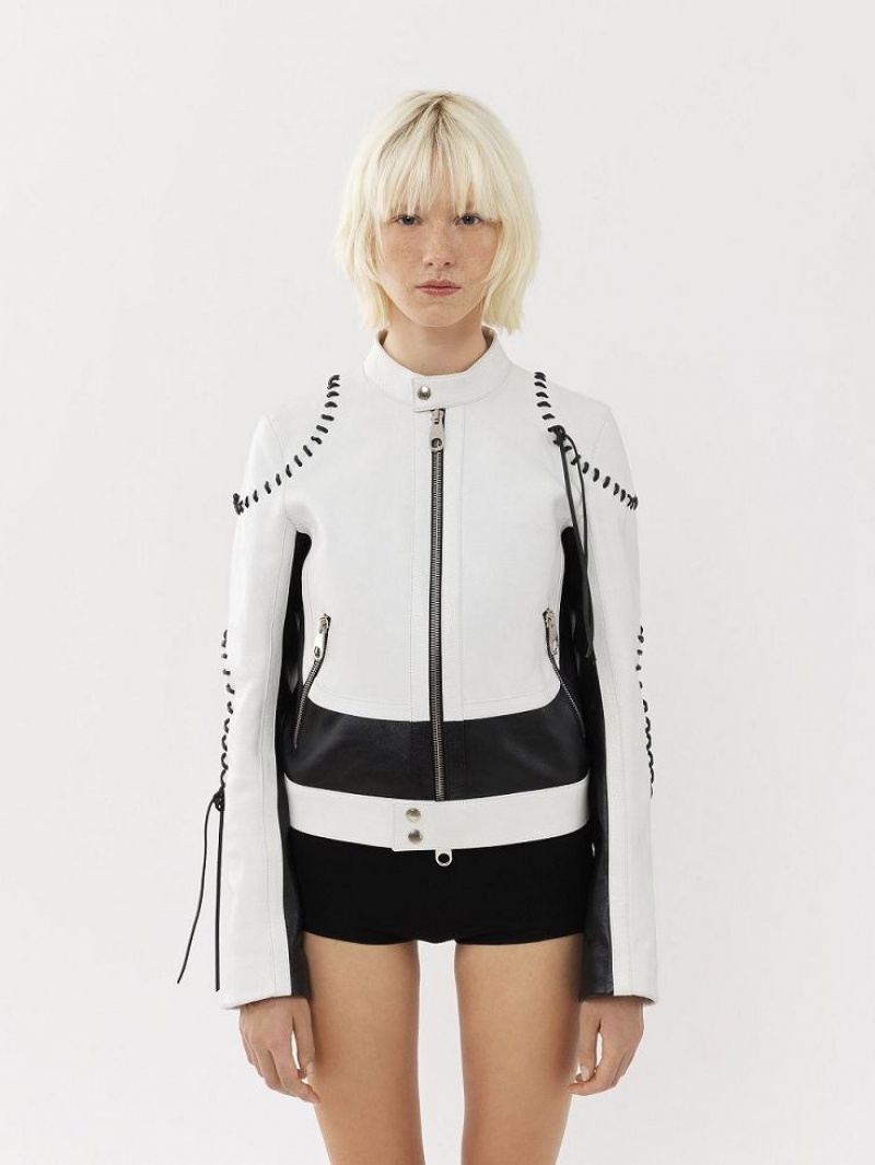 Casacos Chloe Biker Pretas Branco | CHE-SR13784