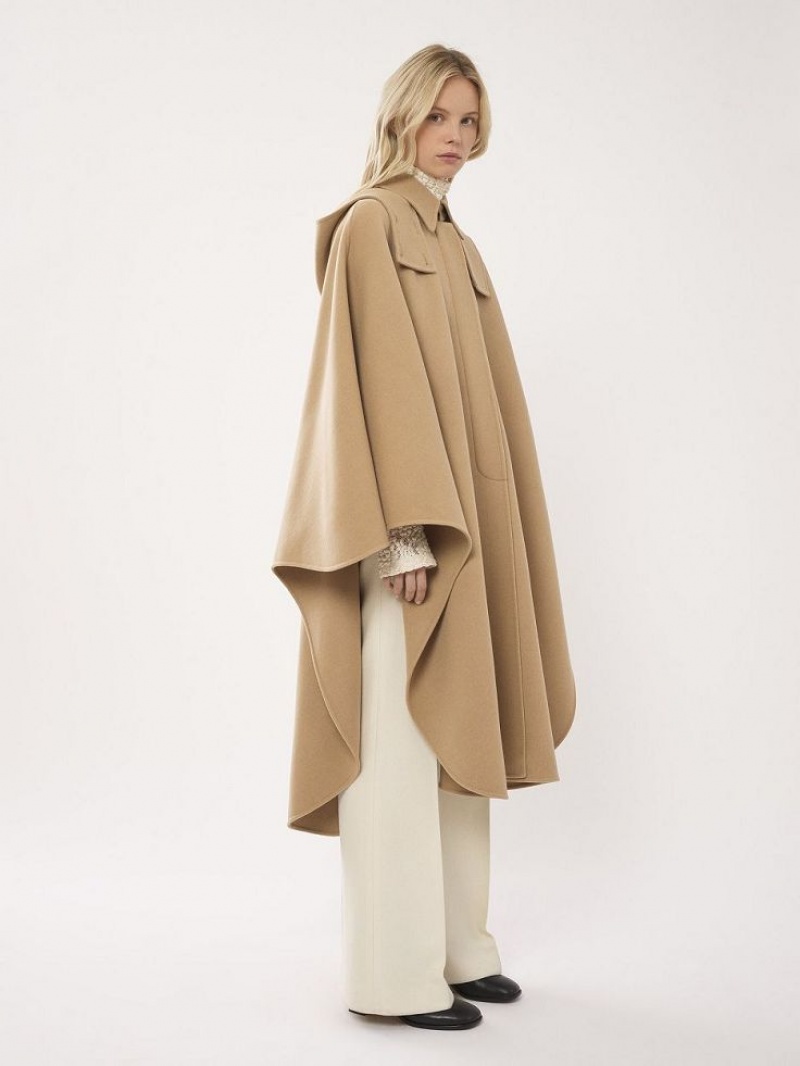 Casacos Chloe Hooded Cape Bege | CHE-SR13821