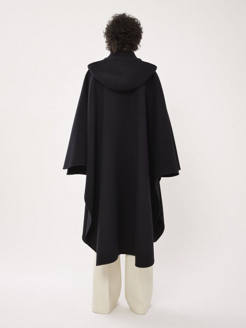 Casacos Chloe Hooded Cape Pretas | CHE-SR13820