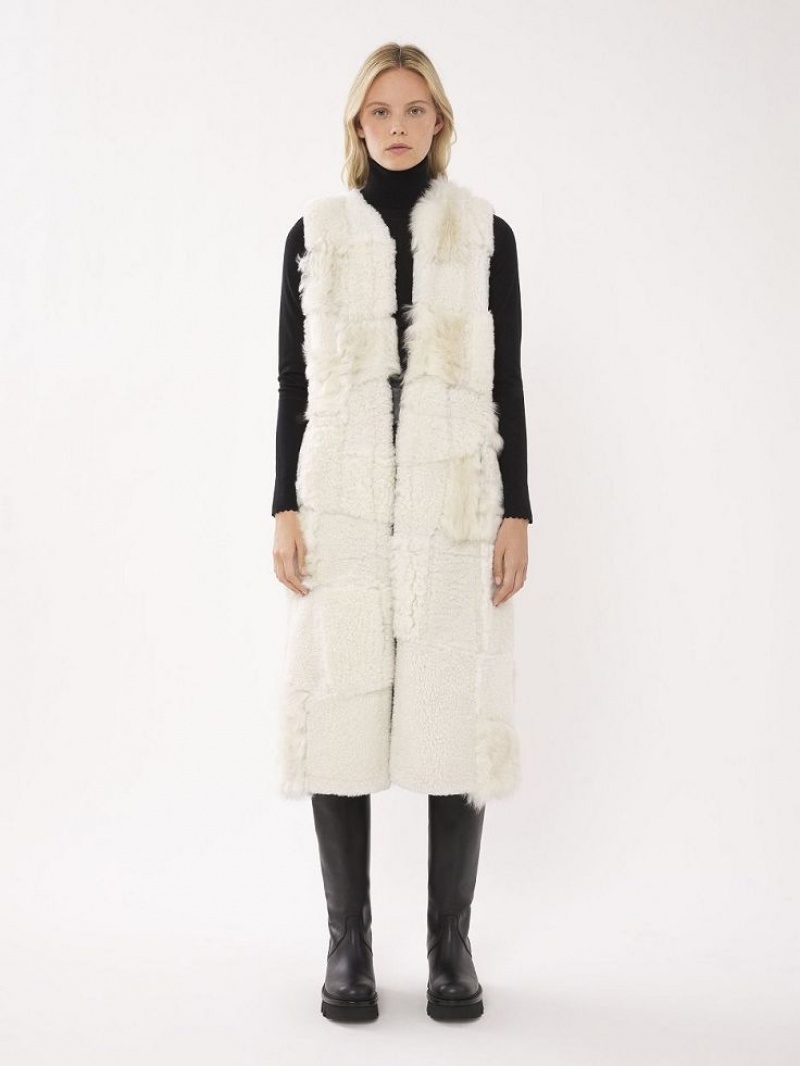 Casacos Chloe Long Gilet Branco | CHE-SR13825