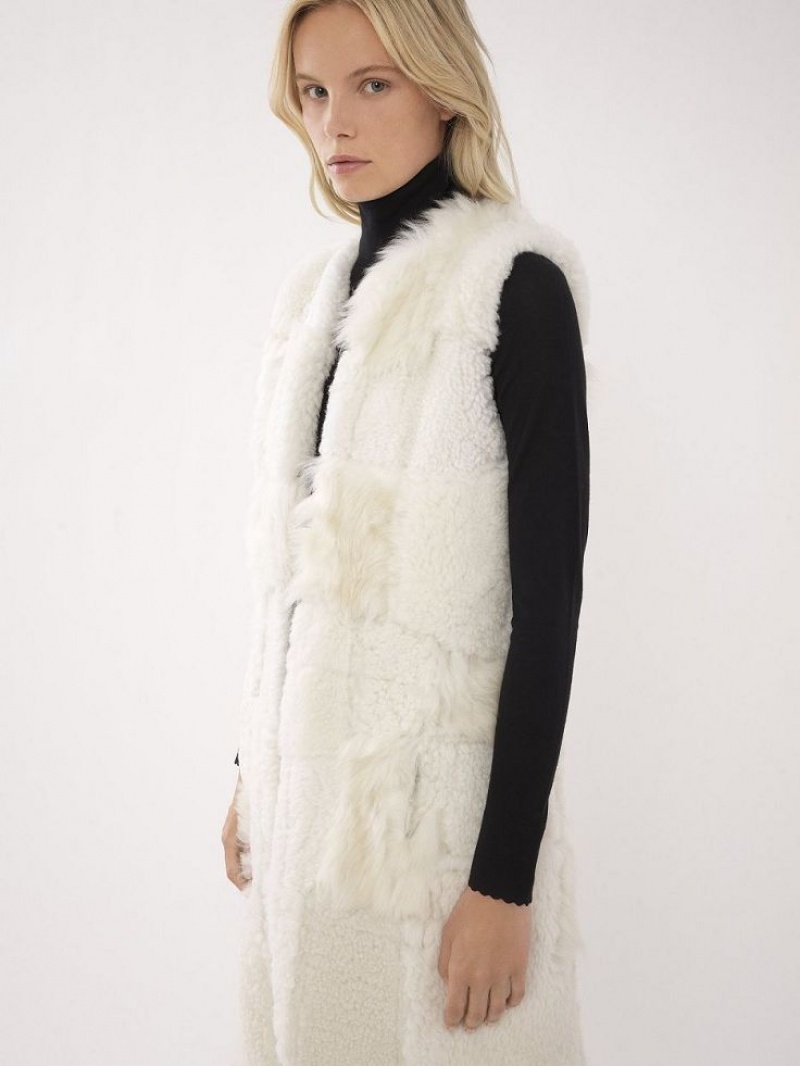 Casacos Chloe Long Gilet Branco | CHE-SR13825