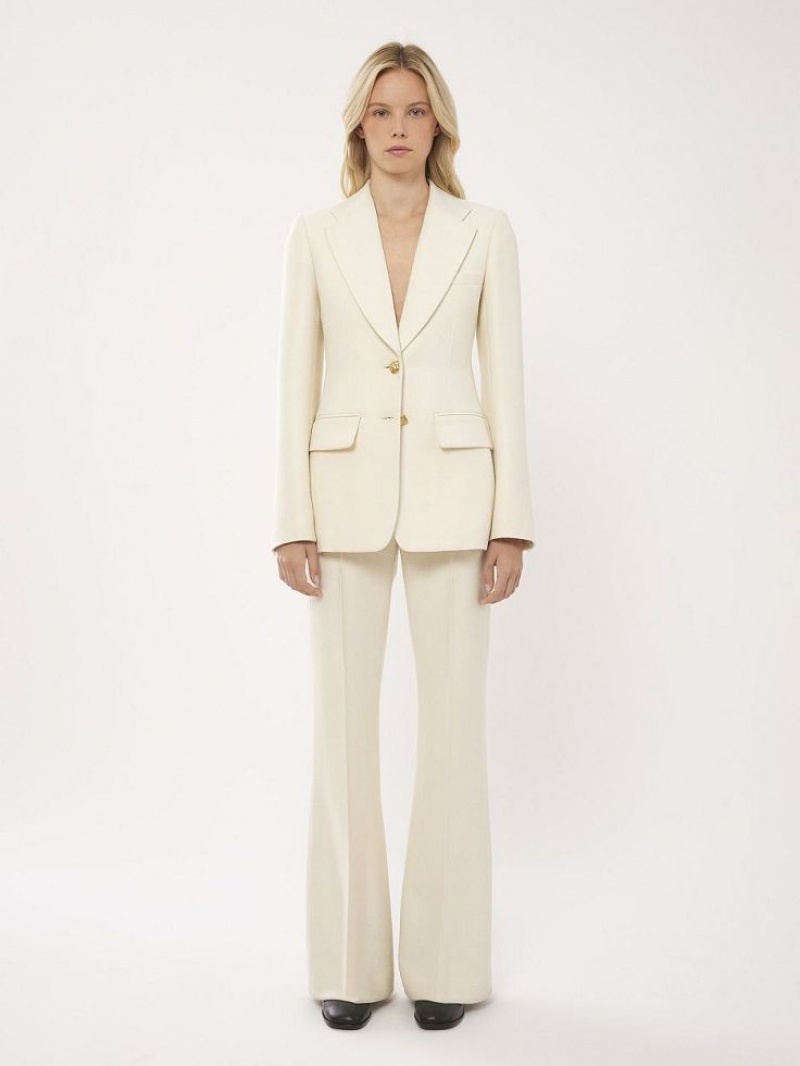 Casacos Chloe Two-button Tailored Branco | CHE-SR13775