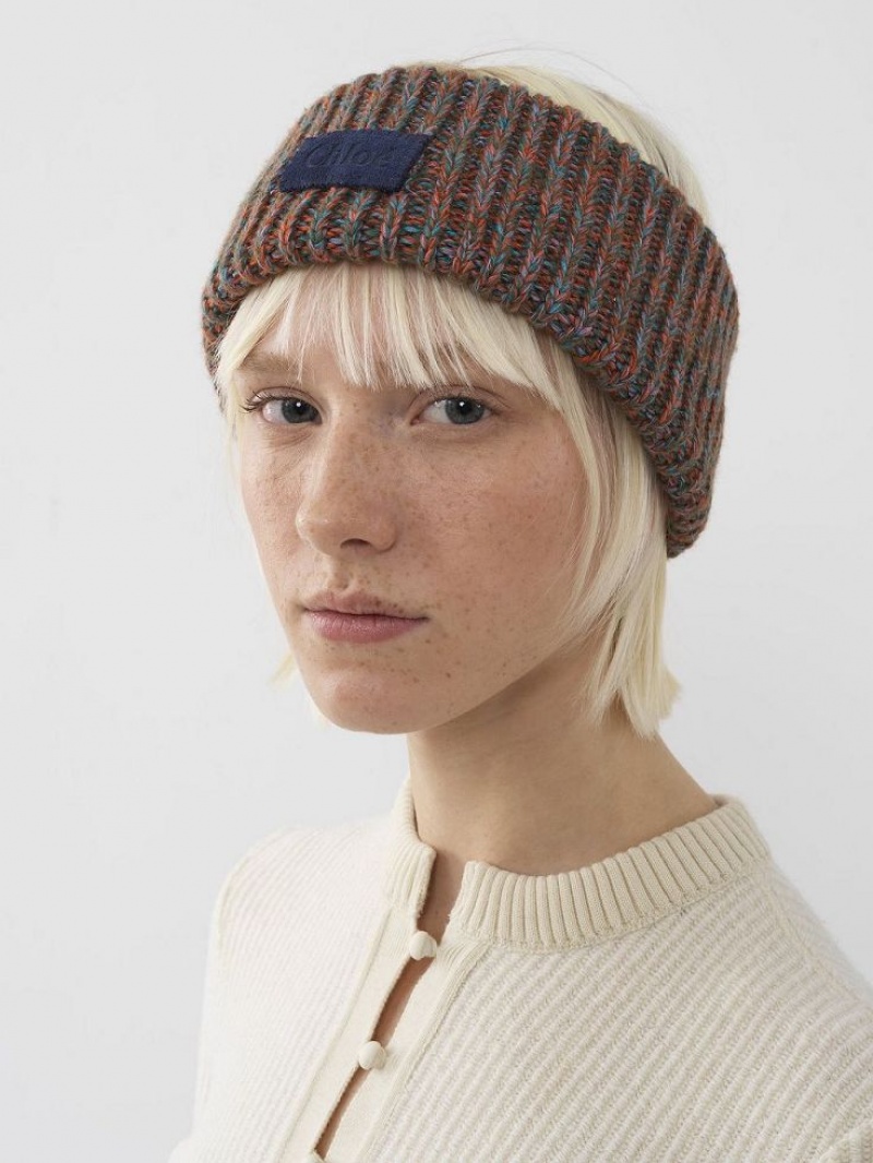 Chapeus Chloe Chunky Knitted Headband Multicoloridas Azuis | CHE-SR14490