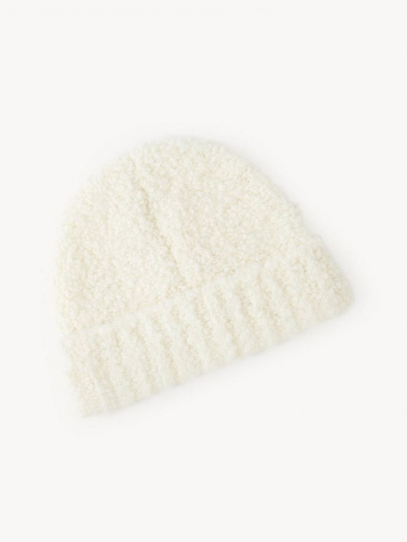 Chapeus Chloe Curly Knit Beanie Bege | CHE-SR14475