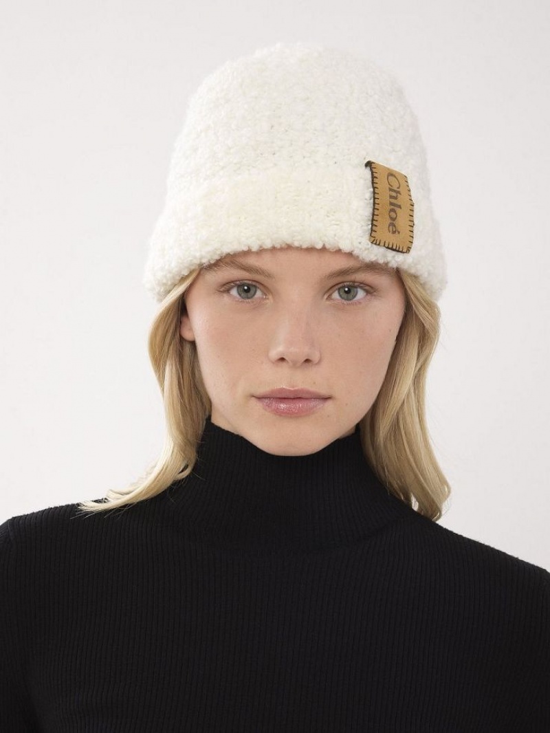 Chapeus Chloe Curly Knit Beanie Bege | CHE-SR14475