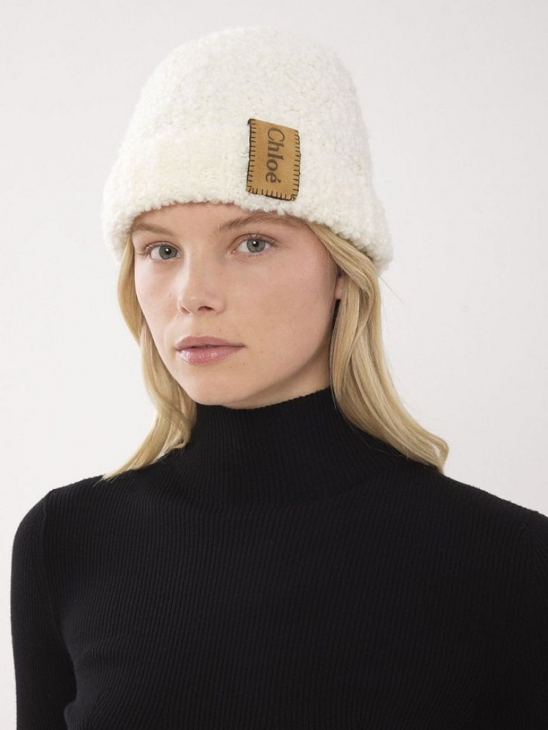 Chapeus Chloe Curly Knit Beanie Bege | CHE-SR14475