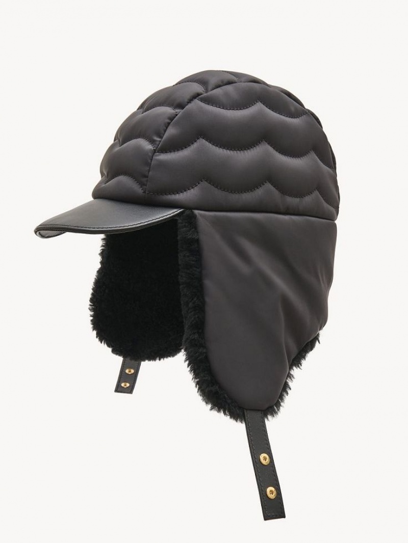 Chapeus Chloe Padded Chapka Pretas | CHE-SR14482