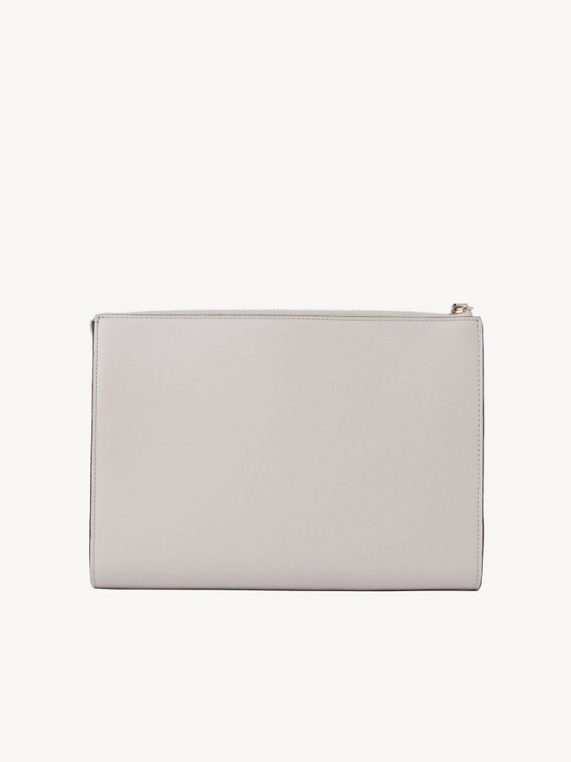 Clutch Chloe Sense Zippered Prateadas | CHE-SR13745