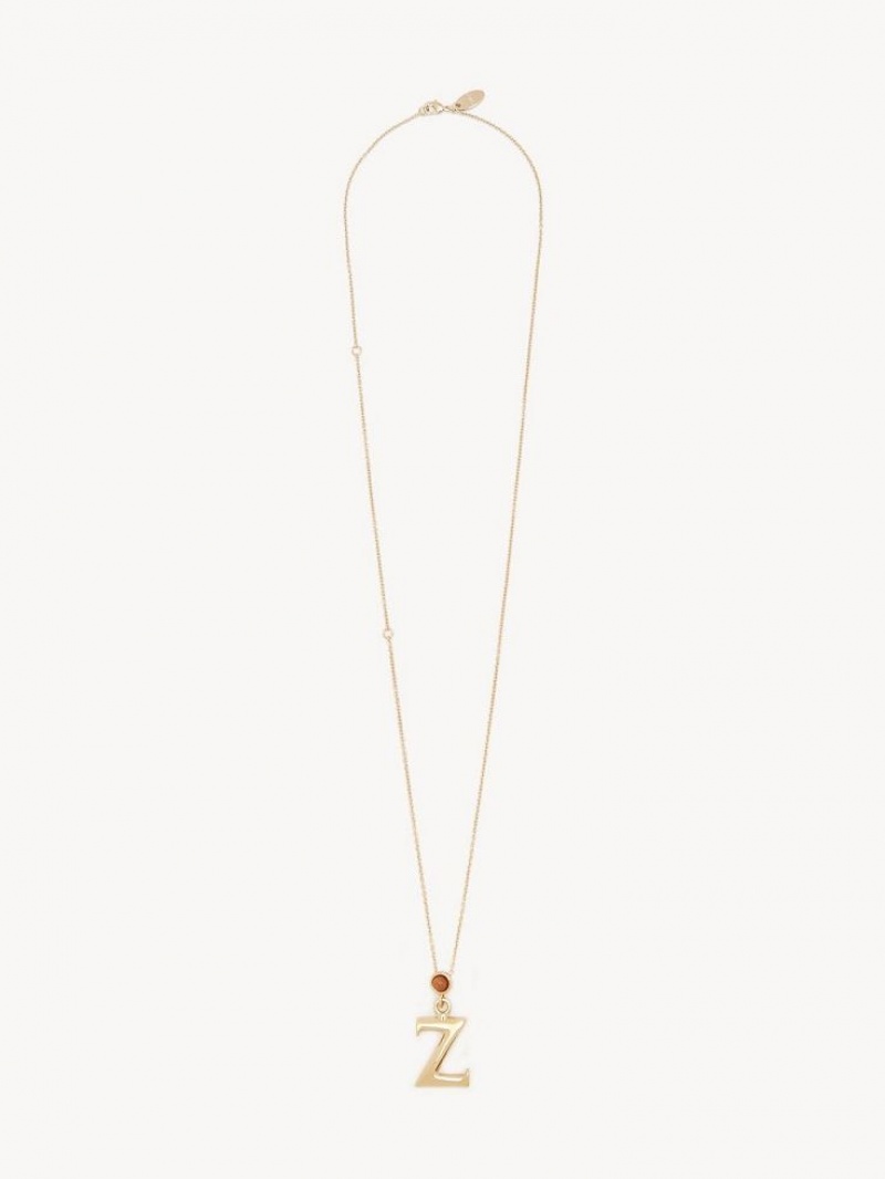 Colares Chloe Alphabet With Pendant Douradas | CHE-SR14330