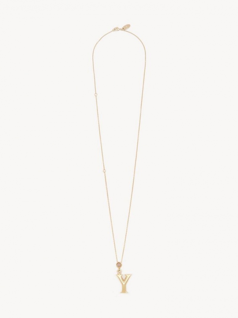 Colares Chloe Alphabet With Pendant Douradas | CHE-SR14331