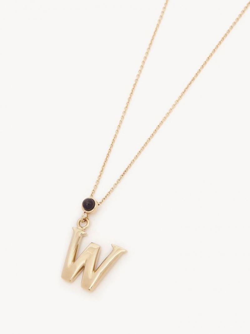 Colares Chloe Alphabet With Pendant Douradas | CHE-SR14333